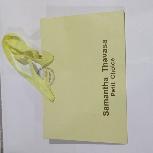 Samantha Thavasa Yellow Drawstring Empty Paper Gift Bag/Dust Bag10x7x4.75" - Picture 7 of 7